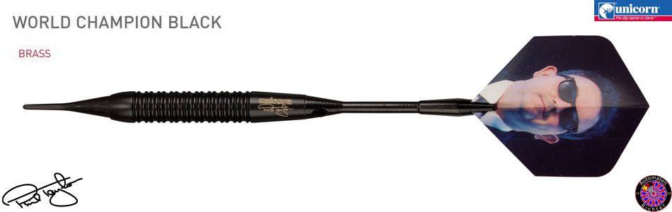 Soft Dartpfeil Set Unicorn - Black Brass Phil Taylor